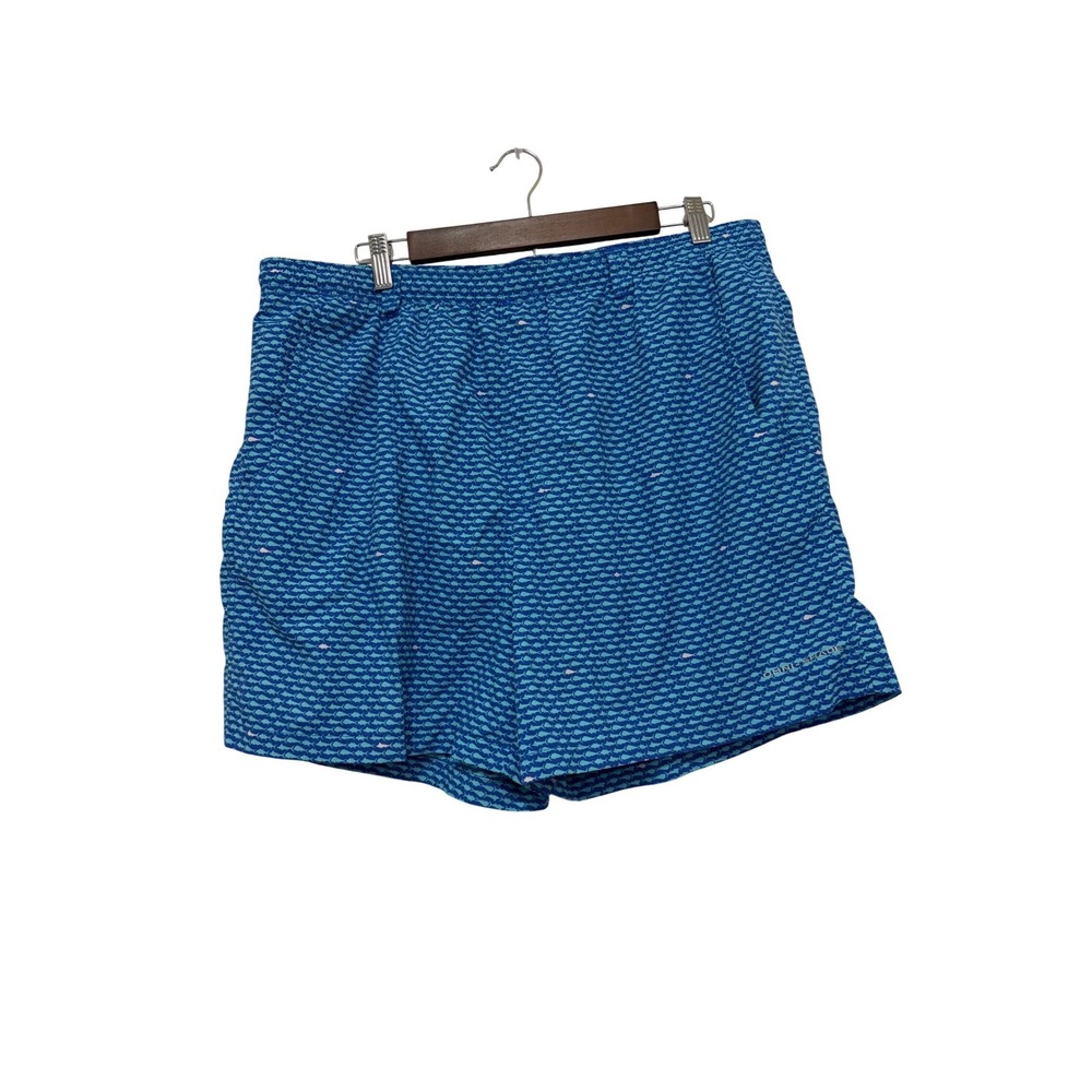 Columbia PFG Mens Blue Fish Print Omni-Shade lined Swim trunks Shorts Size Large